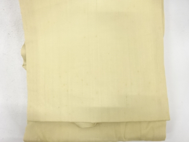  アンティーク　本麻　手描き　花にコオロギ模様名古屋帯